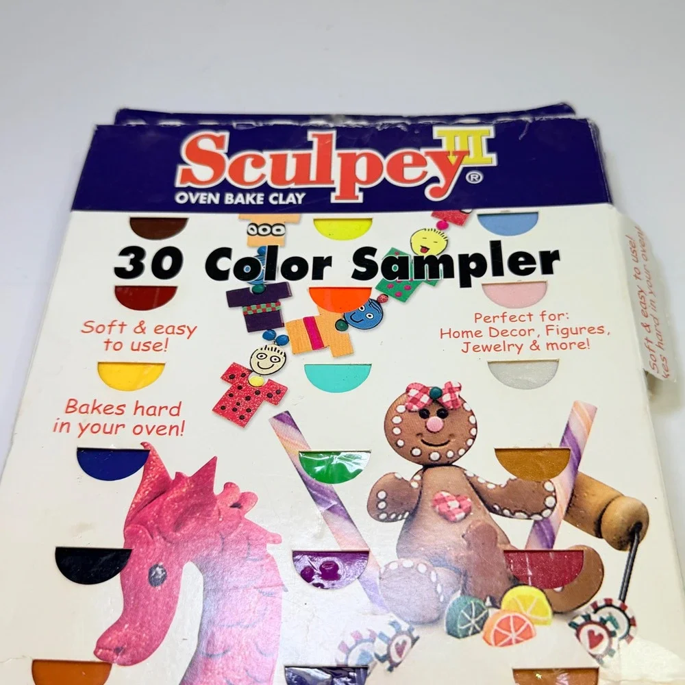 Sculpey III Oven Bake Clay 30 Color Sampler 1oz Bars Multicolored S3 30-1